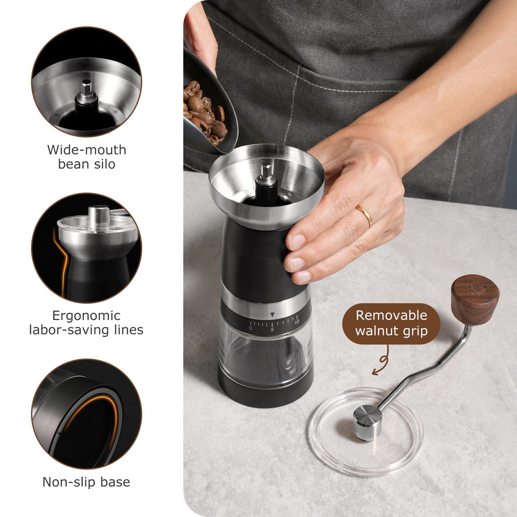 Manual Coffee Grinder Stainless Steel Conical Burr Z51786