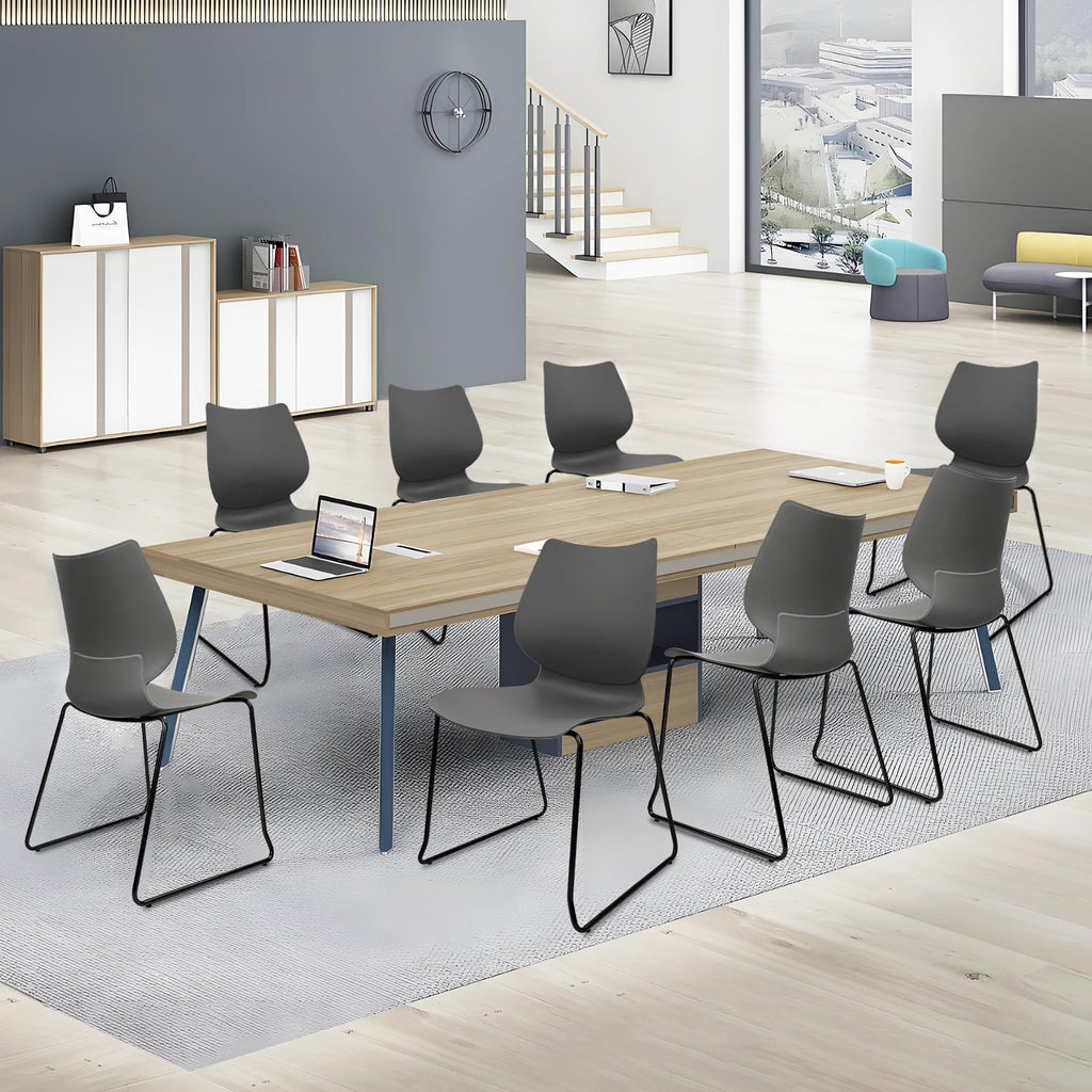 Stacking Chairs with Metal Legs Set of 12, Grey S4374