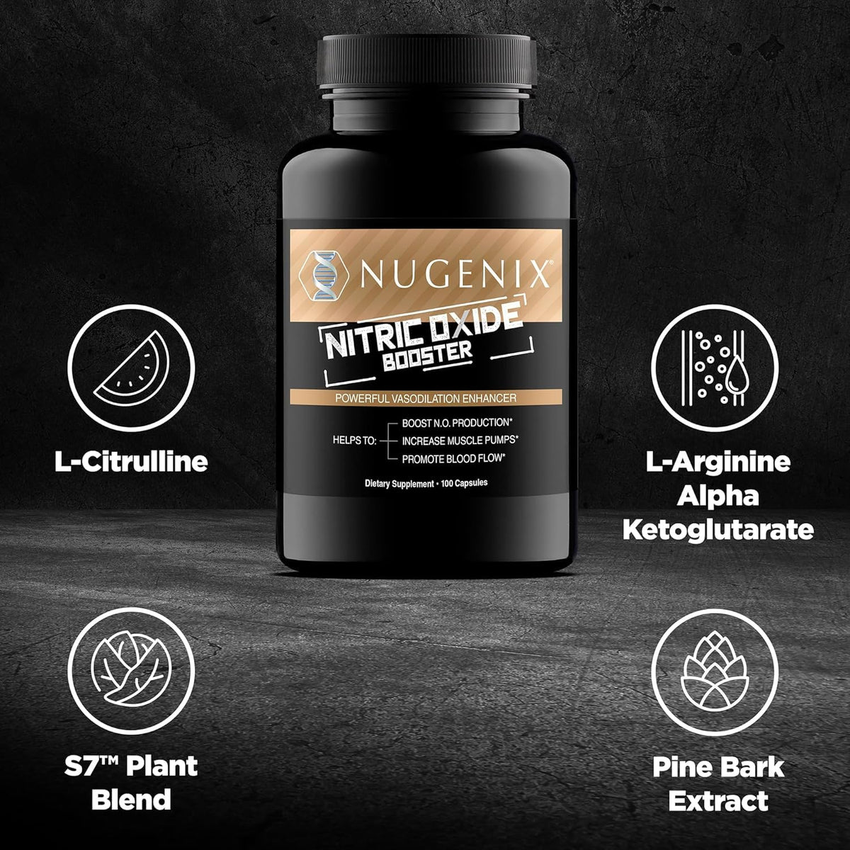 Nitric Oxide Booster Supplement 100ct W7775
