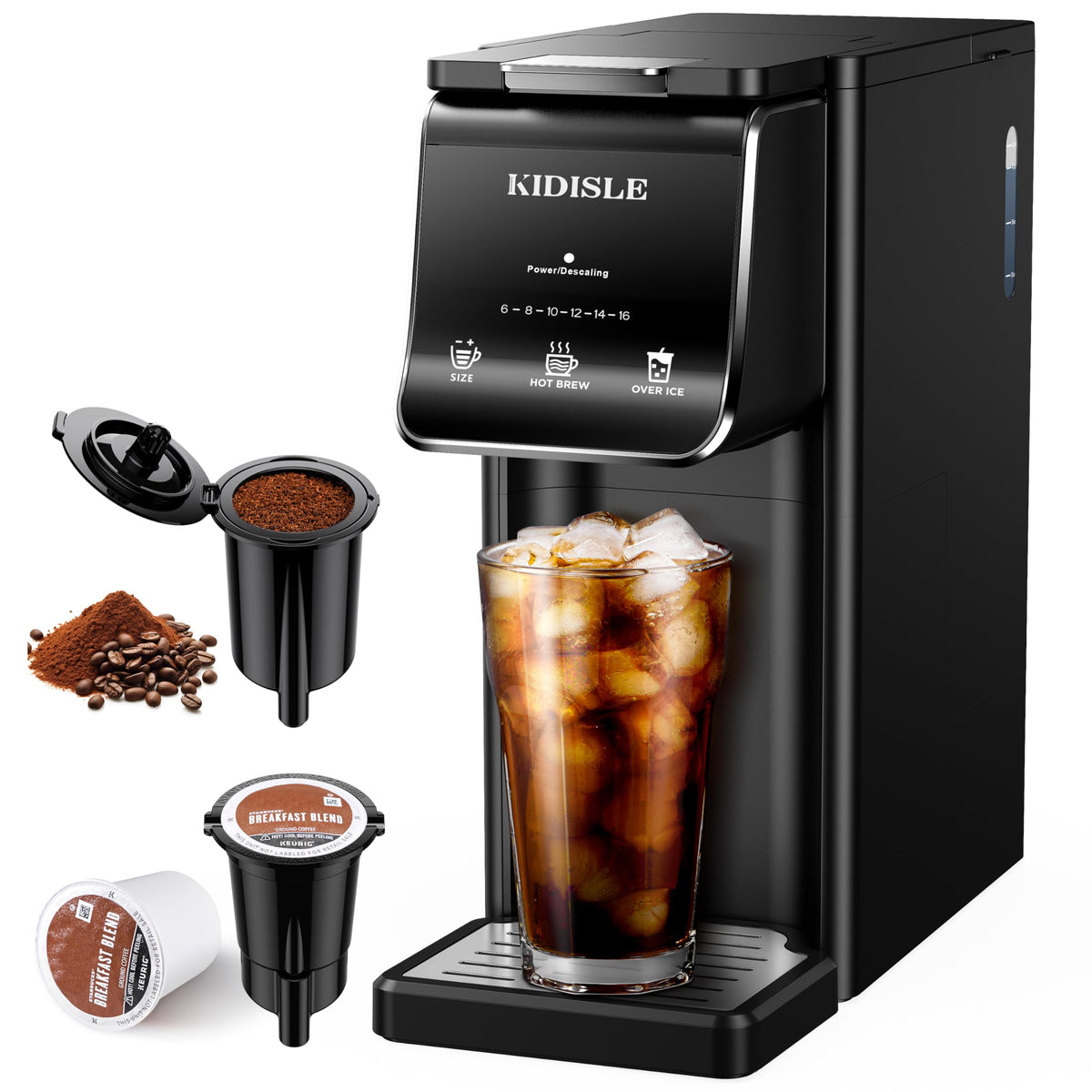 Black Single Serve Coffee Maker with 40oz Water Tank N38157