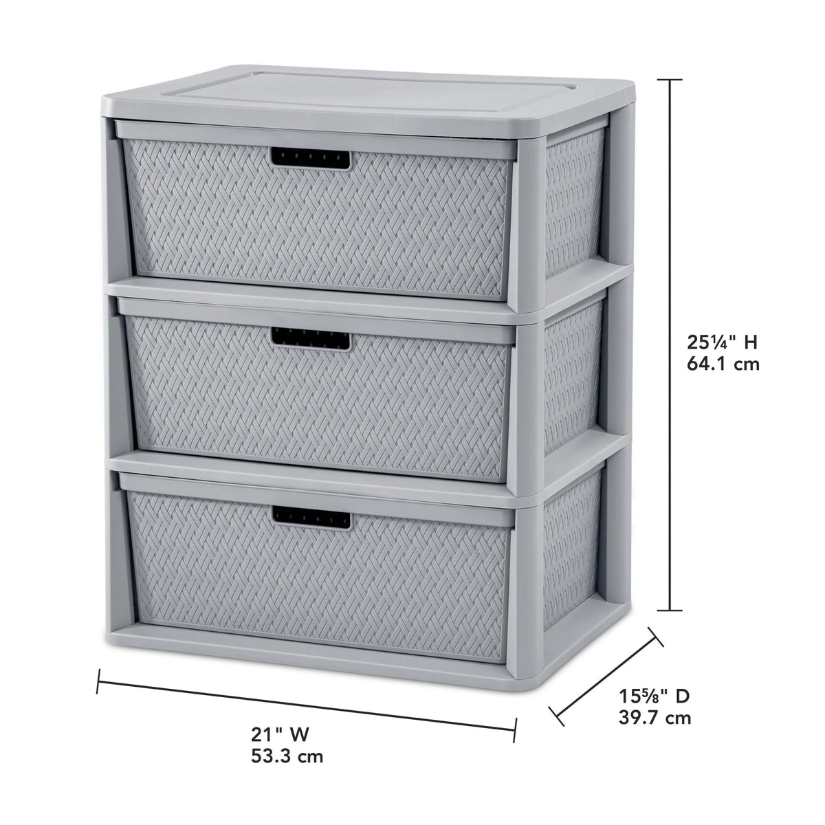 Gray 3 Drawer Storage Tower Z20928