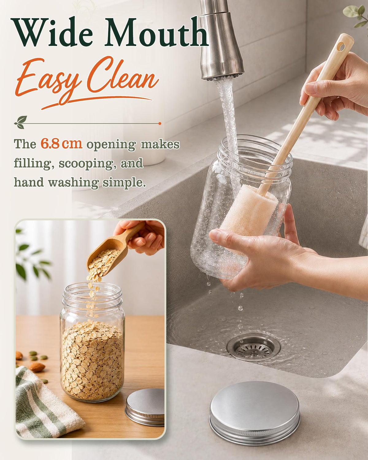 12 Pack 16 oz Clear Plastic Mason Jars with Lids V506733