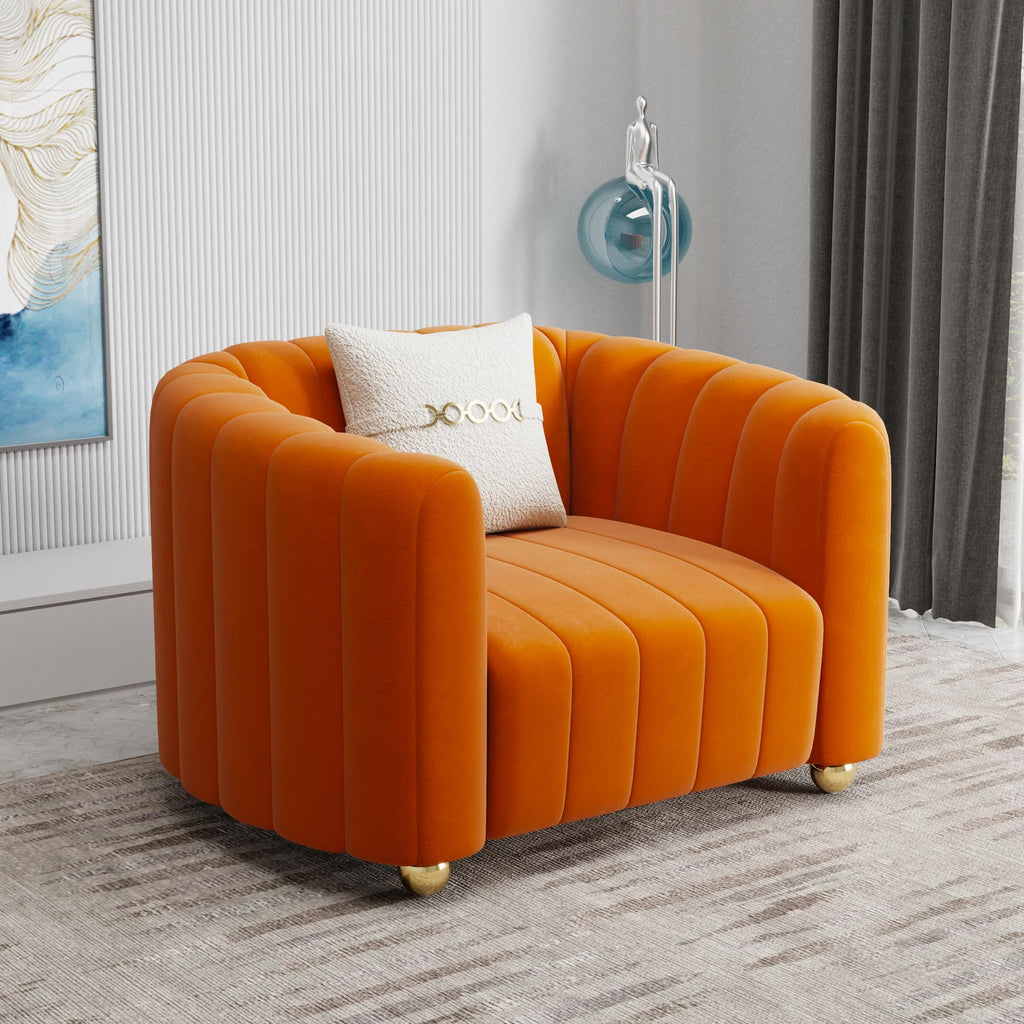 Orange Velvet 2-Piece Sofa C796740