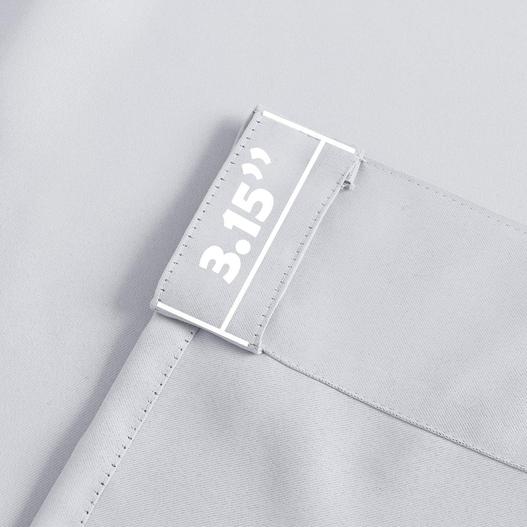 Extra Wide Blackout Thermal Curtain Panel with Back Tab & Rod Pocket, 100 x 84 Inches, Greyish White E1078
