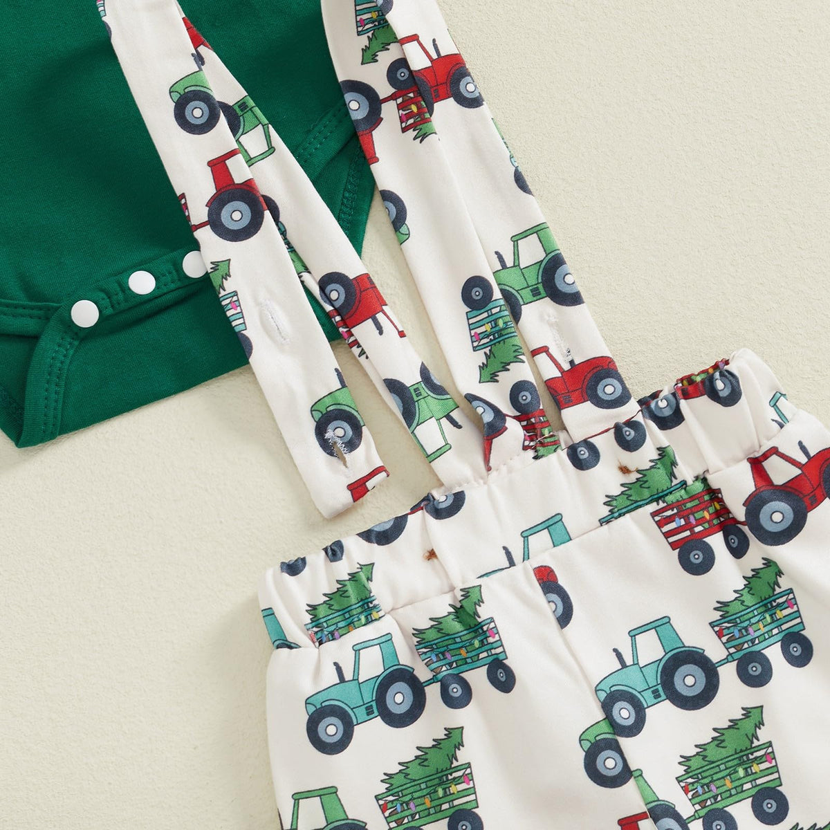St Patricks Day Baby Boy Outfit Romper Onesie Suspender Pants Set With Beanie Hat Q897709