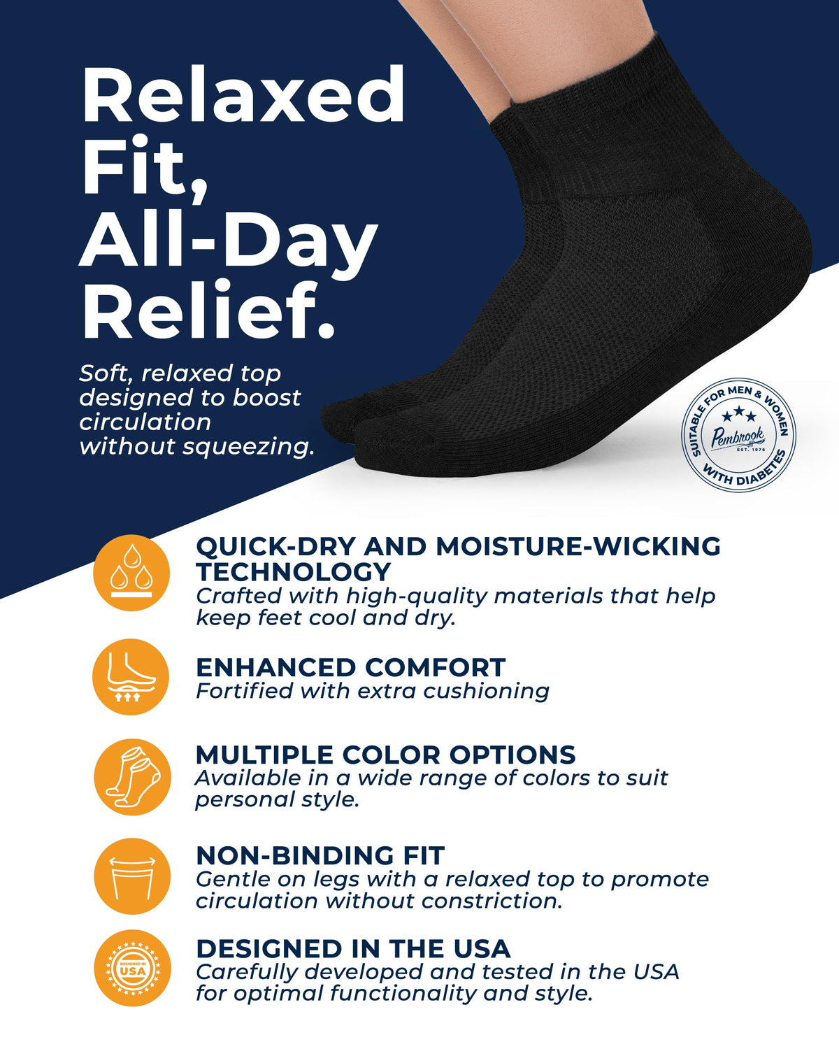 Non Binding Ankle Socks 6 Pairs Y242