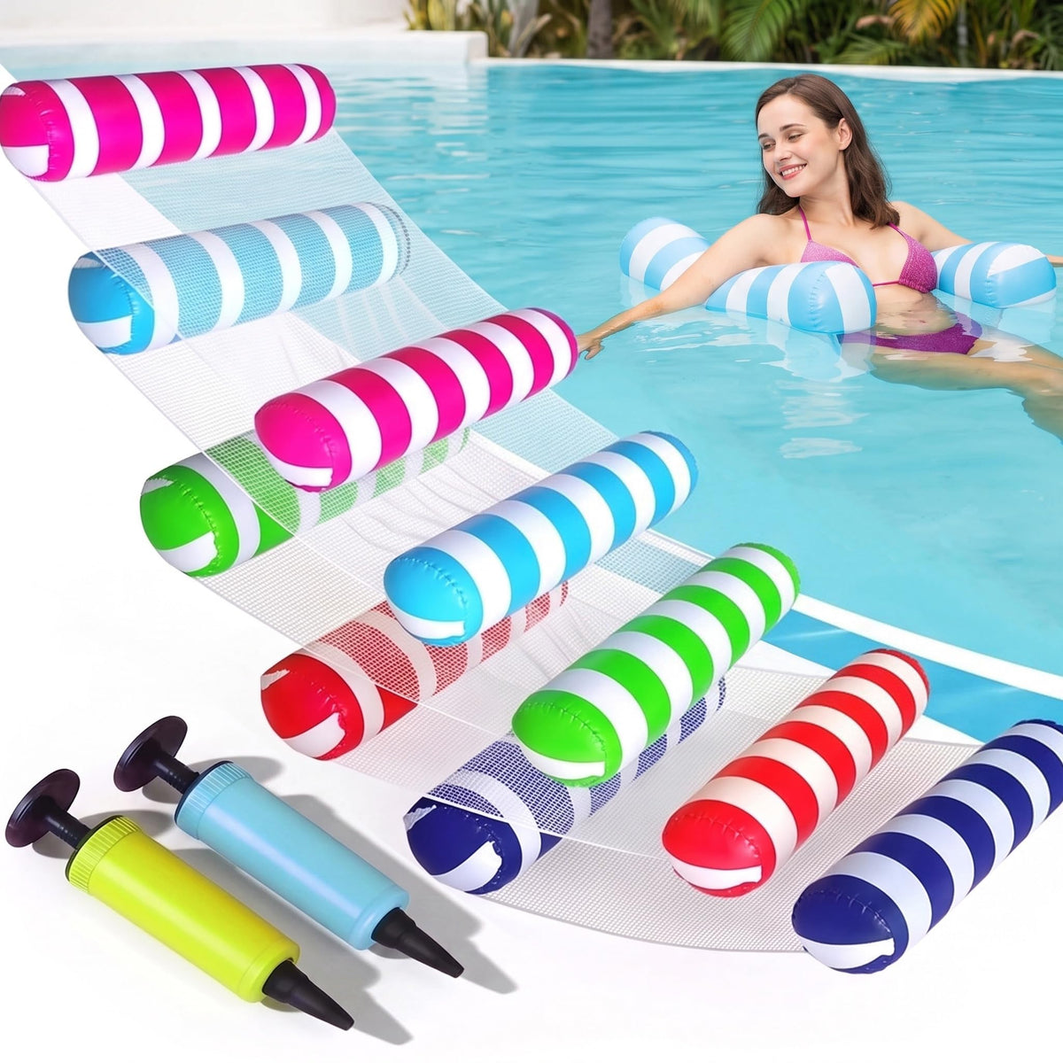 5 Pack Inflatable Pool Floats Adult Size Water Hammock K9389