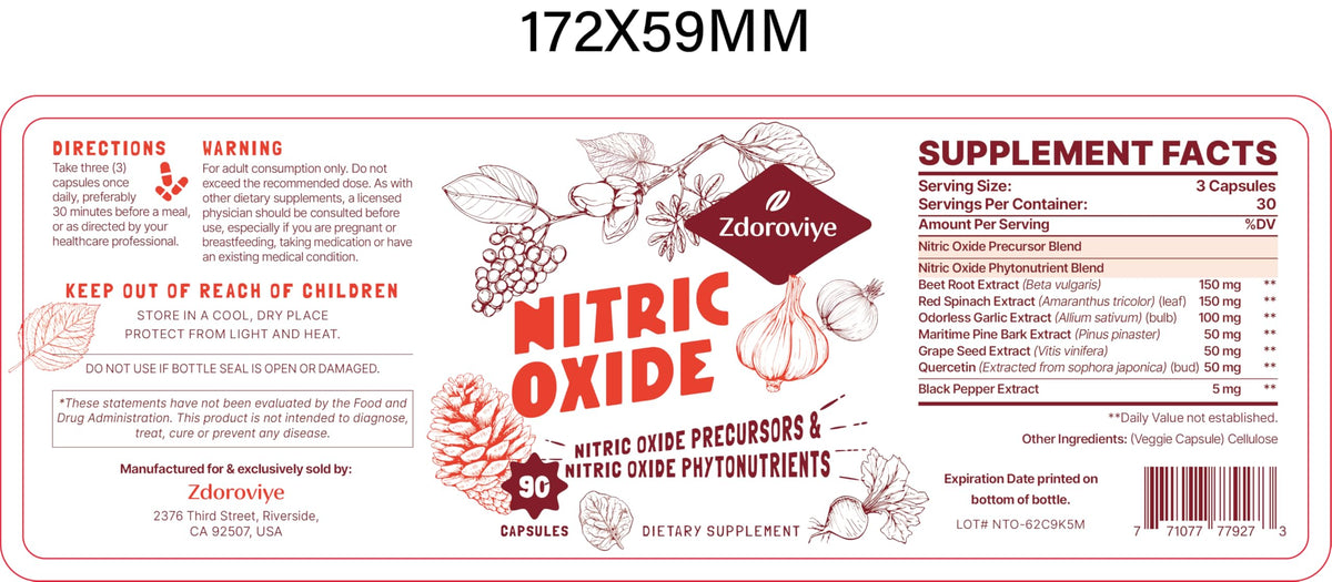 Nitric Oxide Supplement 90 Capsules F194510
