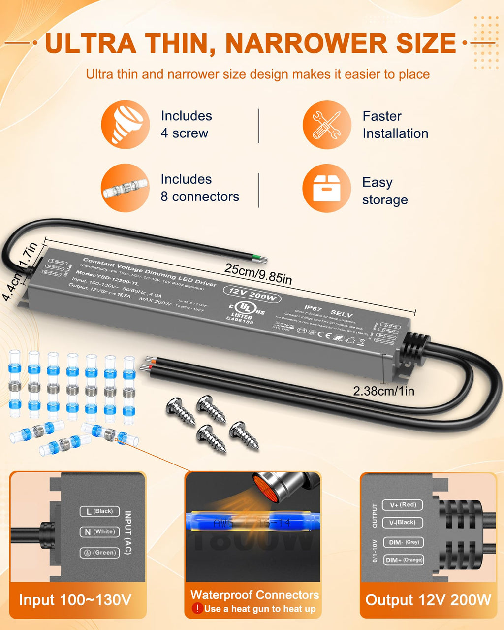 12V Dimmable LED Driver 200W I163641