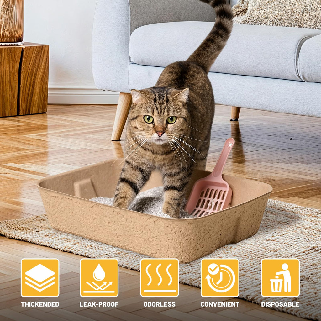 4 Pack Disposable Cardboard Cat Litter Boxes W9290
