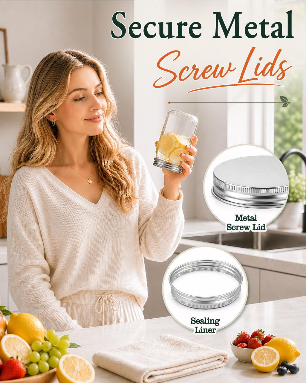 12 Pack 16 oz Clear Plastic Mason Jars with Lids V506733