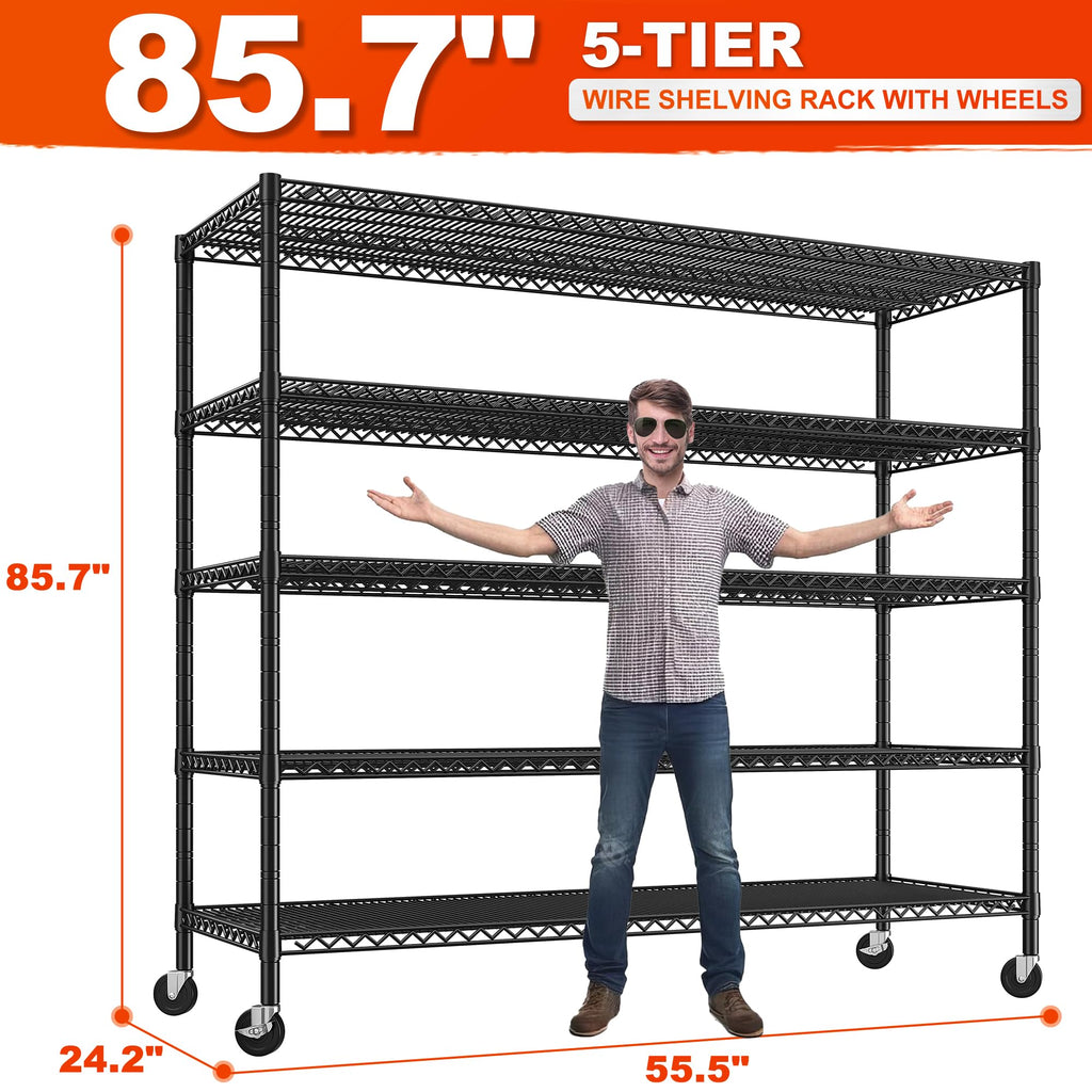85.7" 5-Tier Adjustable Garage Shelving O605502