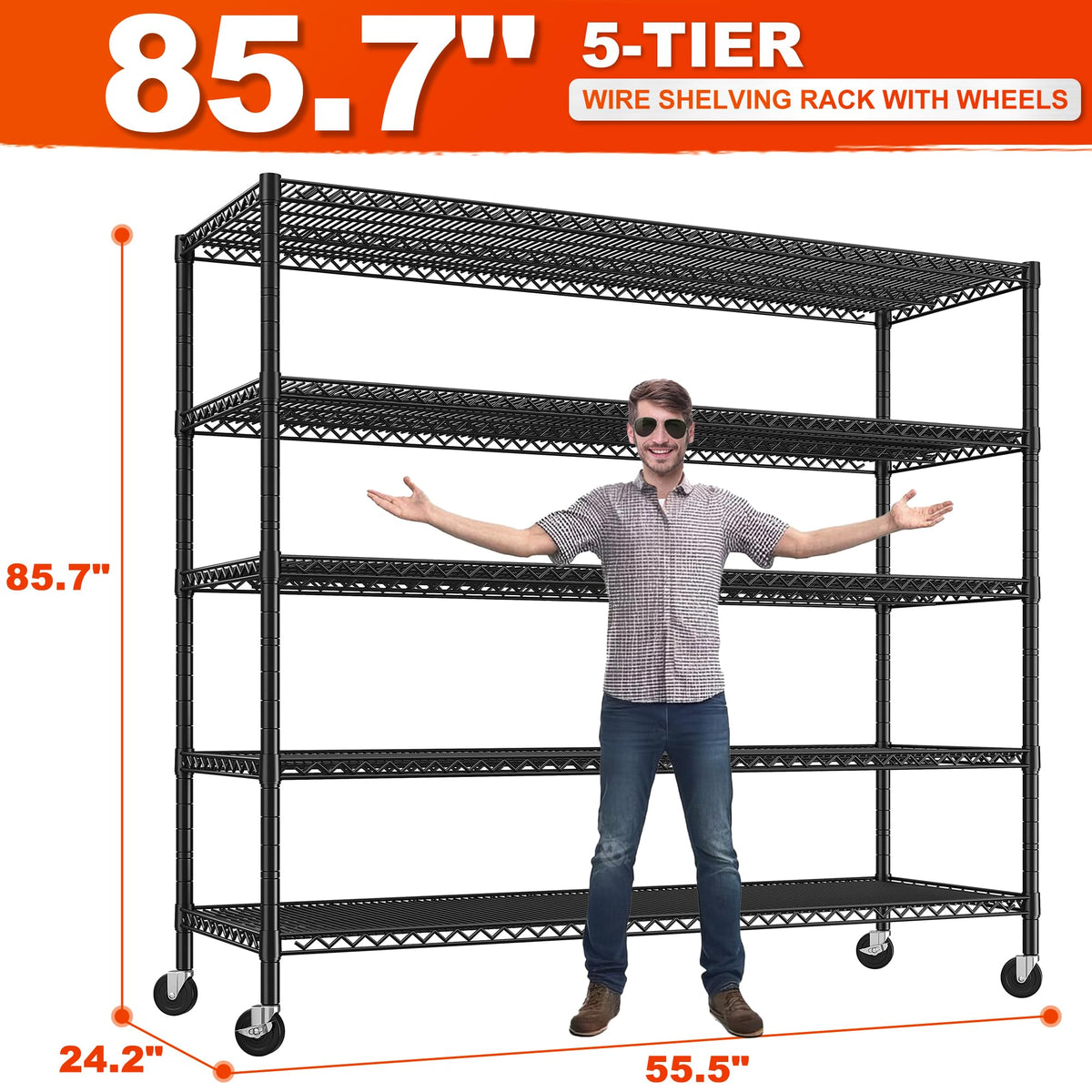 85.7" 5-Tier Adjustable Garage Shelving O605502