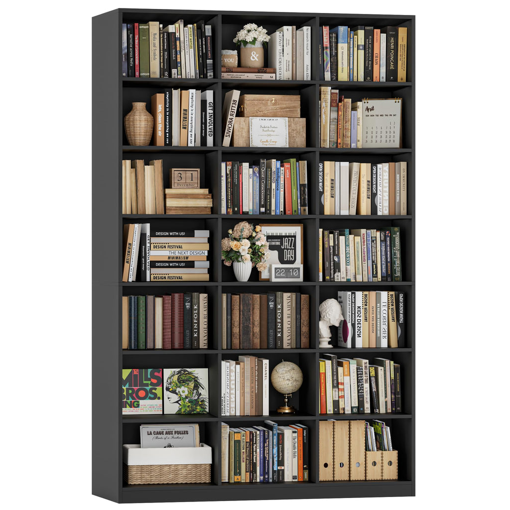 86" Triple Wide Black Bookshelf and Bookcase I713523