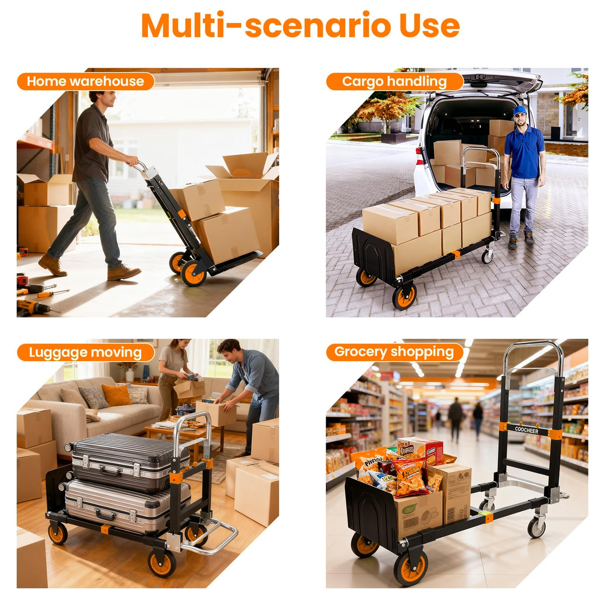 Folding Hand Truck Orange B252543