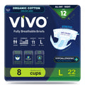 Organic Cotton Adult Incontinence Diaper Briefs with Tabs Large 22 Count B763