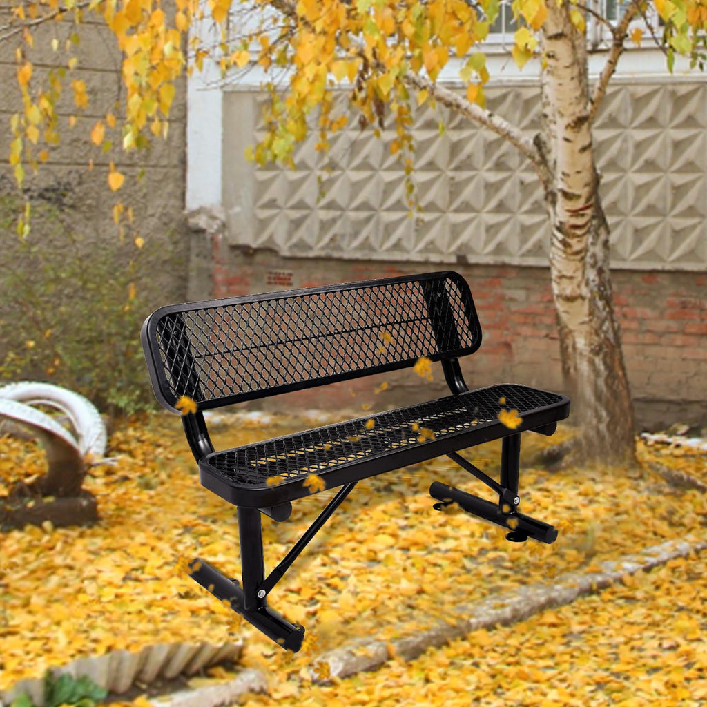 Metal Park Bench with Backrest C3297