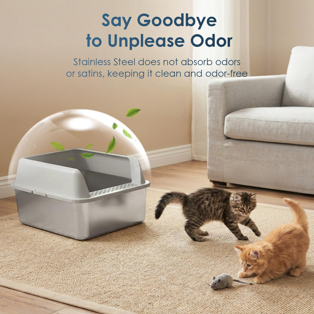 Stainless Steel Cat Litter Box with Lid P9984