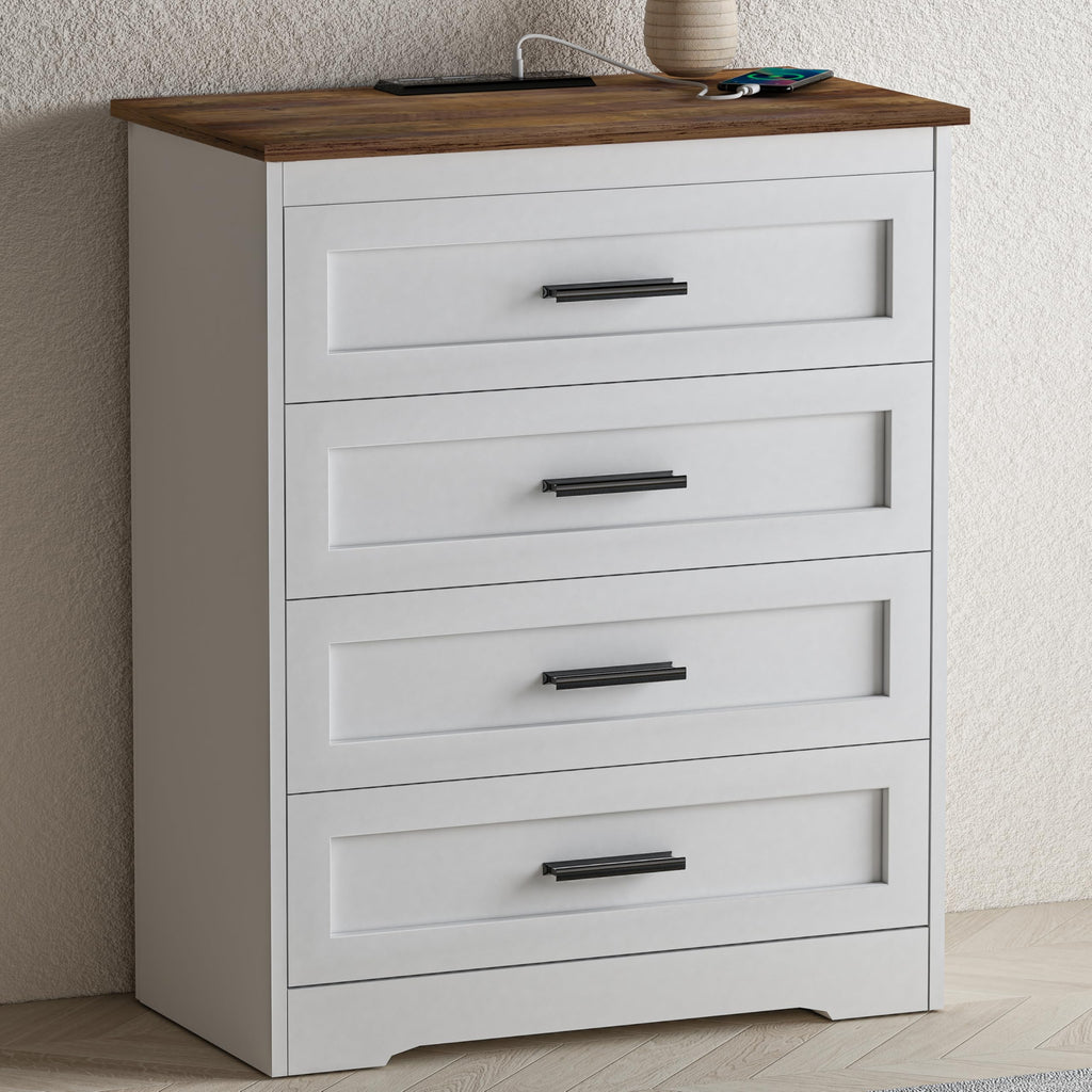 White 4 Drawer Dresser Q2582