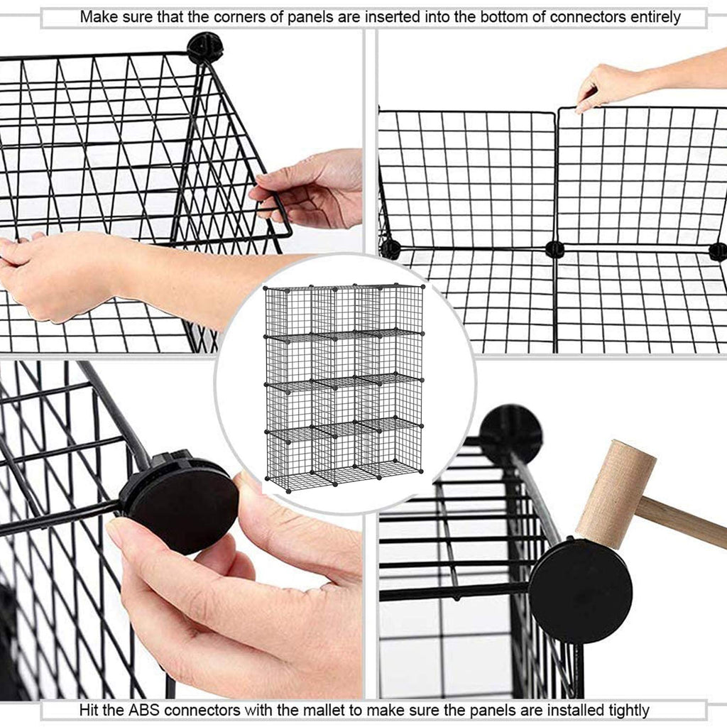 Black 12 Cube Wire Storage Organizer G460277