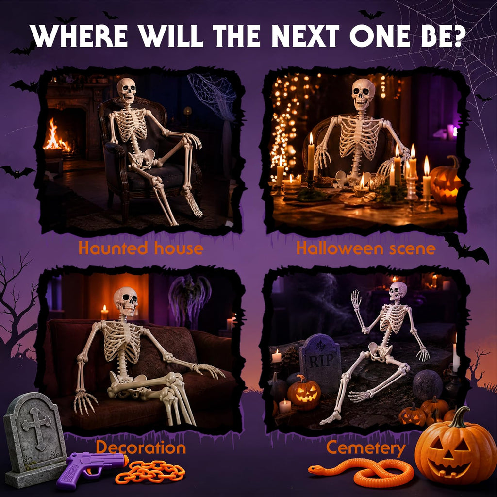 5.4 Ft Halloween Full Body Skeleton X11755