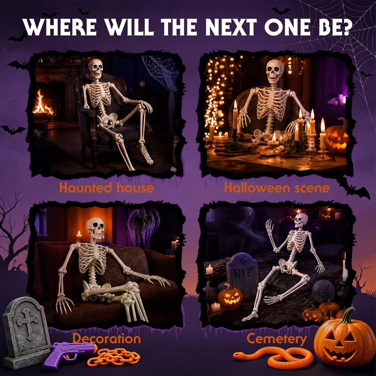 5.4 Ft Halloween Full Body Skeleton X11755