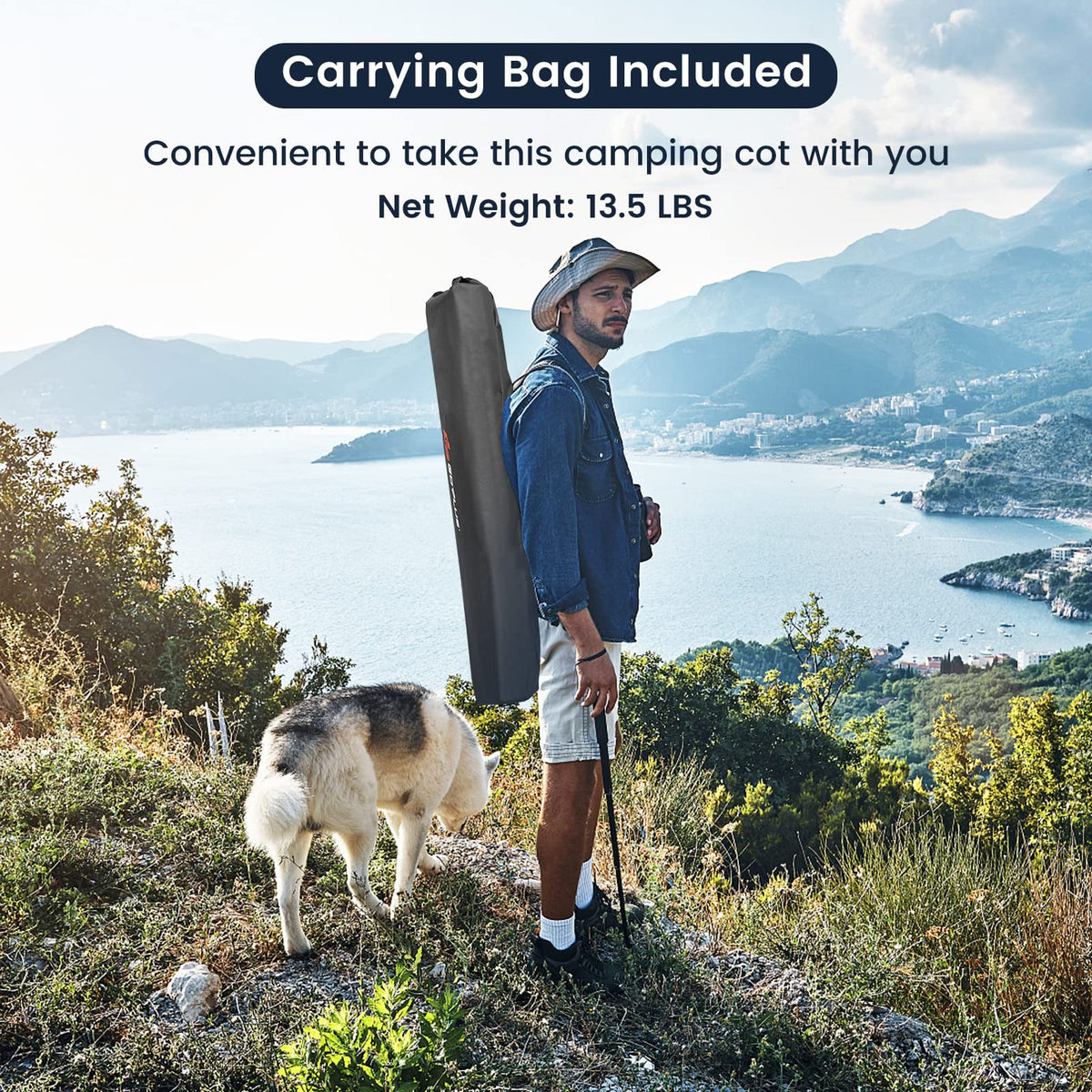Folding Camping Cot with Carrying Bag P5147