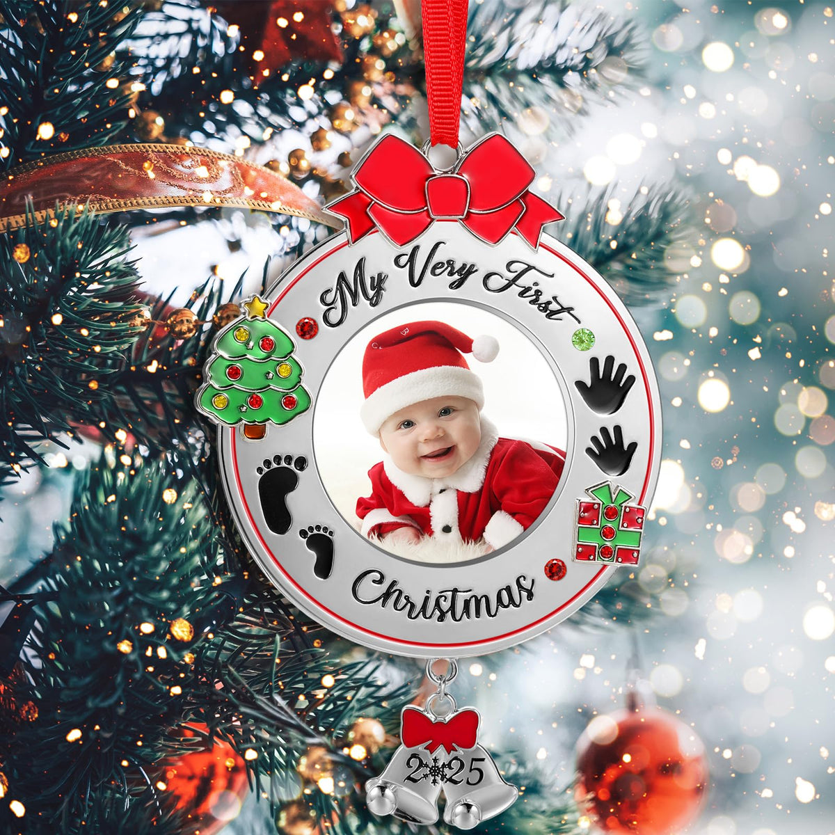 Baby's First Christmas Photo Ornament 2025 Picture Frame O240865