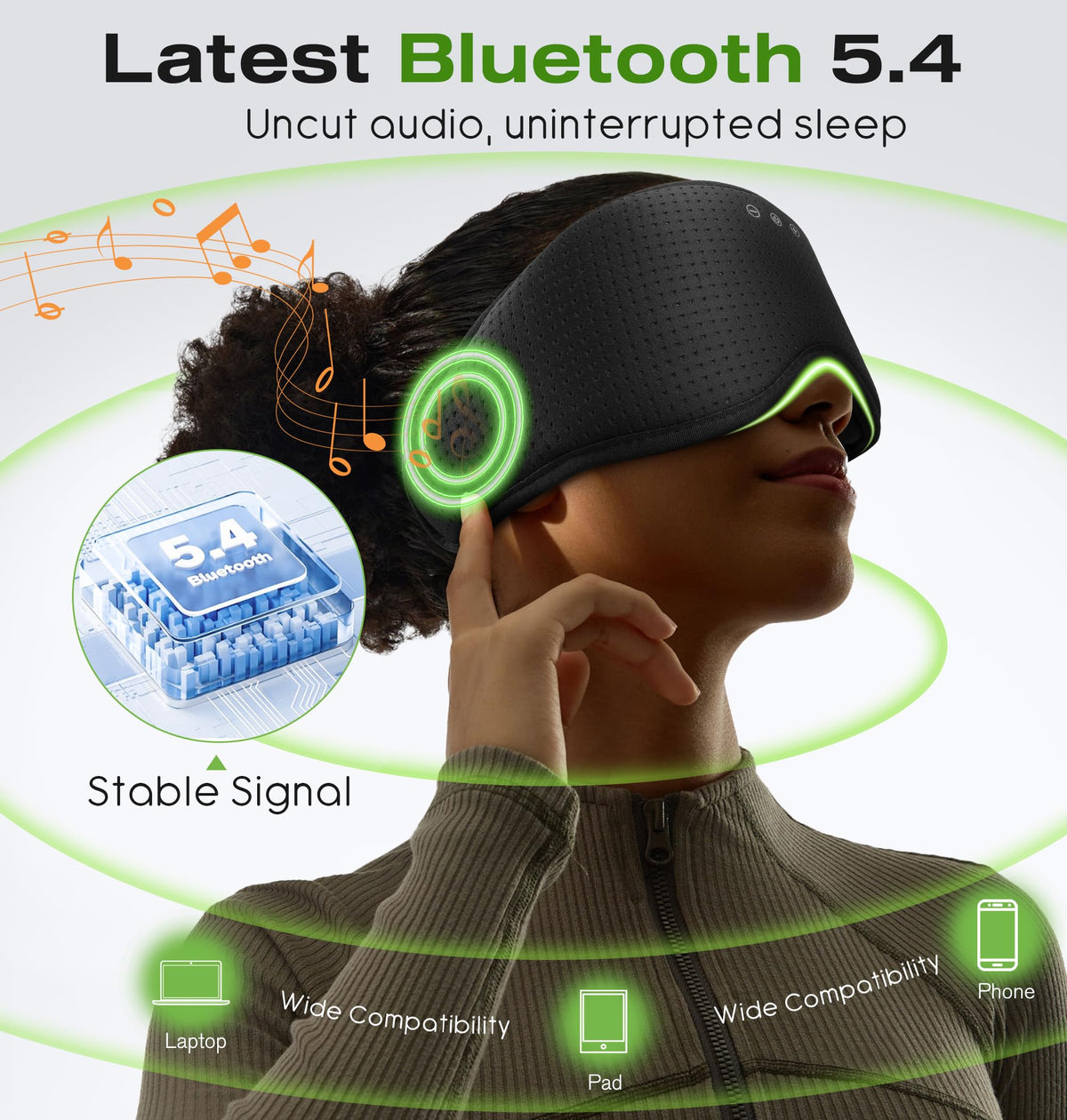 Bluetooth Sleep Headphones with 3D Eye Mask Z443911