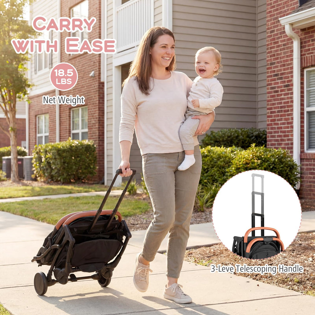 Lightweight Compact Stroller with One-Hand Fold and Canopy T4999
