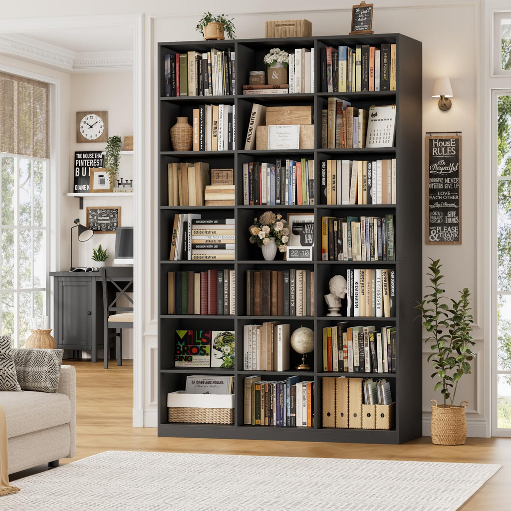 86" Triple Wide Black Bookshelf and Bookcase I713523