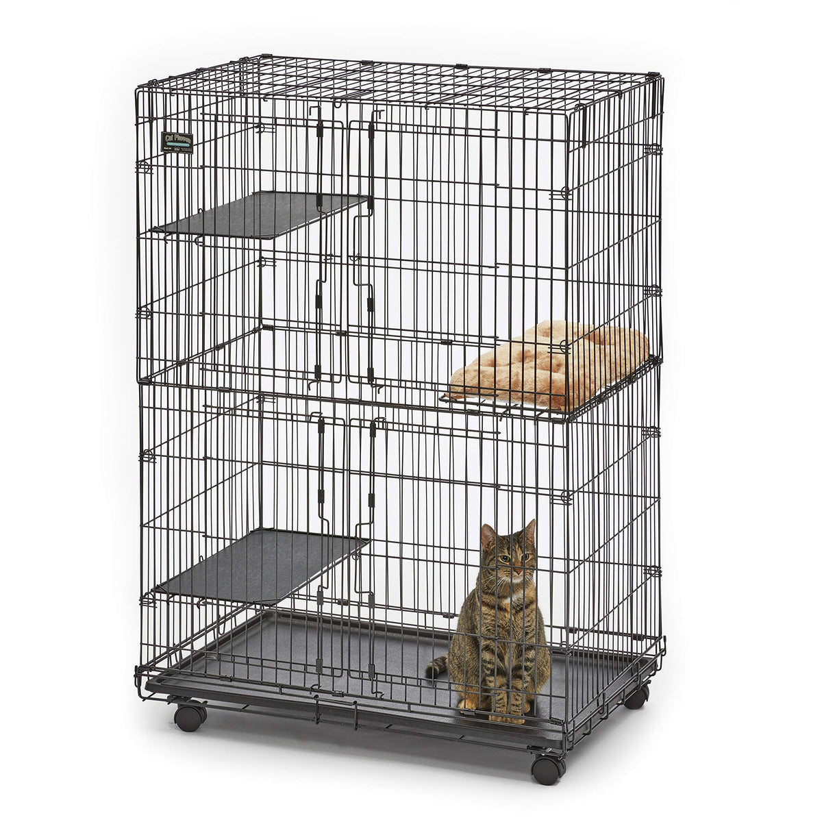 Folding Metal Cat Playpen with 3 Platforms O615