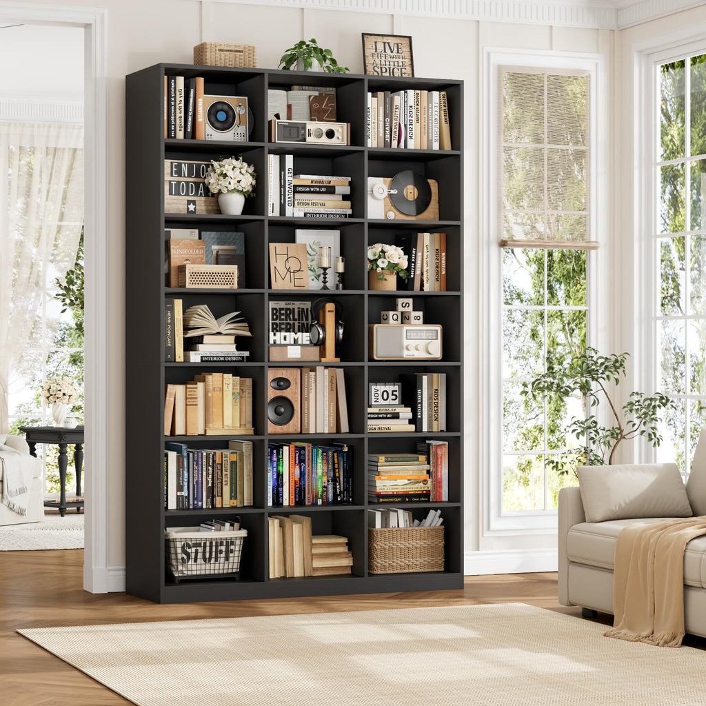 86" Triple Wide Black Bookshelf and Bookcase I713523