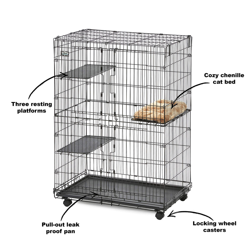 Folding Metal Cat Playpen with 3 Platforms O615