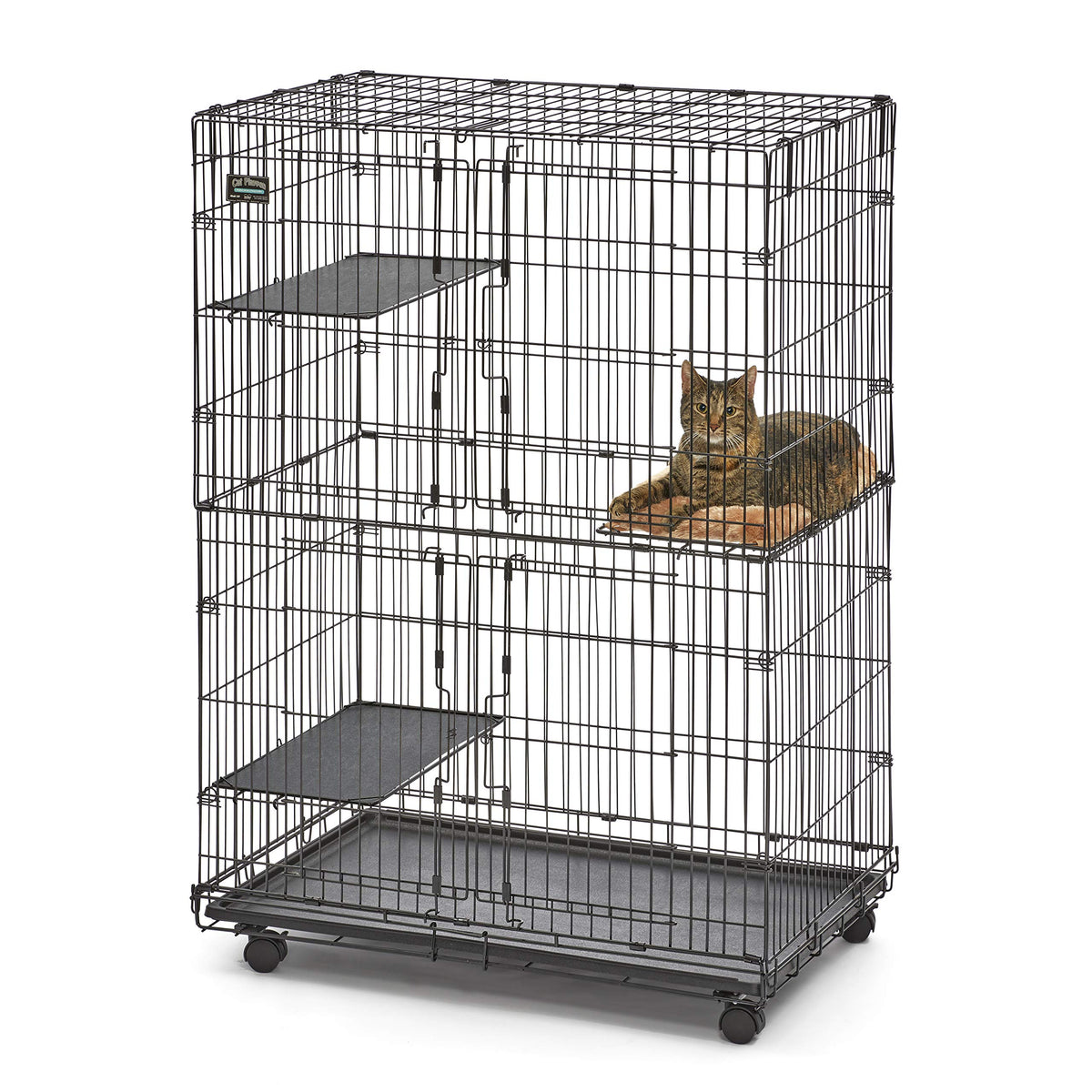 Folding Metal Cat Playpen with 3 Platforms O615