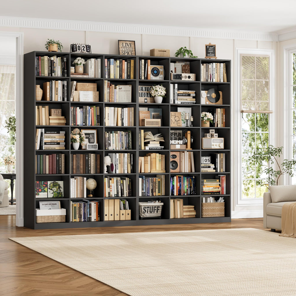 86" Triple Wide Black Bookshelf and Bookcase I713523
