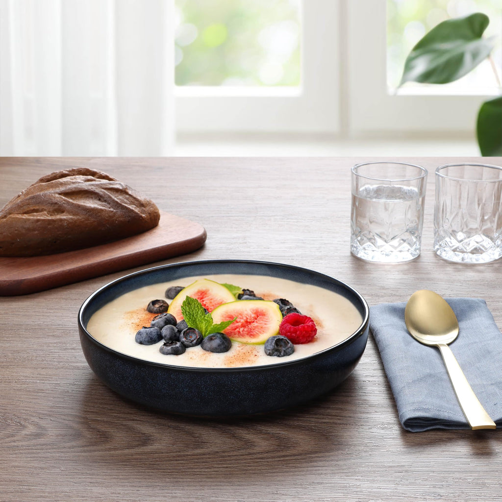 Blue Stoneware Pasta Bowls Set of 4 S278