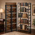 5-Tier Rustic Brown Folding Bookshelf O569